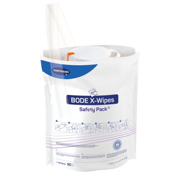 BODE X-Wipes Safety Pack Einweg-Vliestuchspendersystem 1 Standbodenbeutel = 90 Tücher,  Maße: 20 x 30 cm - Bild-Darstellung des Produktes 1