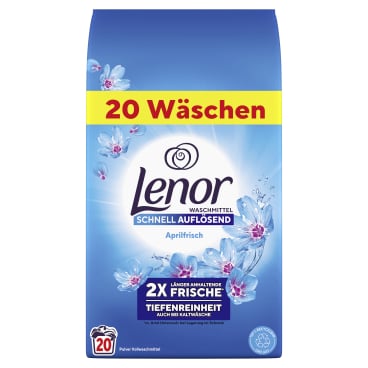Lenor Waschmittel Pulver Aprilfrisch, 20 Wäschen 1 Packung = 1,2 kg, für ca. 20 Waschladungen - Bild-Darstellung des Produktes 1