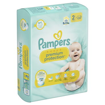 Pampers Premium Protection 2 Mini Windeln, 4,8 kg, Größe 2 1 Single Packung = 34 Windeln - Bild-Darstellung des Produktes 1