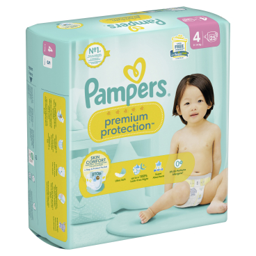 Pampers Premium Protection 4 Maxi Windeln, 9-14 kg, Größe 4 1 Single Packung = 25 Windeln - Bild-Darstellung des Produktes 1