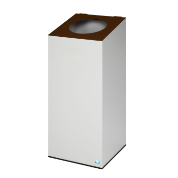 VAR Wertstoffsammelgerät WSG 38, mit Klemmring, 100 Liter Gerätefarbe Kopfteil/Aufsatz: braun (RAL 8014), Biomüll - Bild-Darstellung des Produktes 1