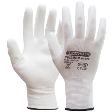 OXXA® Basic Builder 14-077 PU-Handschuhe, weiß 1 Karton = 240 Paar, Größe 8 - Bild-Darstellung des Produktes 1
