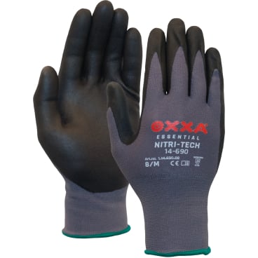 OXXA® Essential Nitril-Tech 14-960 Arbeitshandschuh, schwarz/grau 1 Karton = 144 Paar, Größe 10 - Bild-Darstellung des Produktes 1