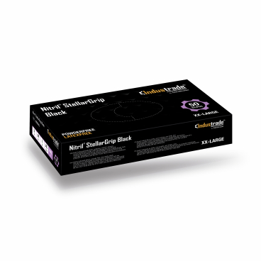 Meditrade Nitril StellarGrip Einmalhandschuhe, puderfrei, schwarz 1 Packung = 50 Einmalhandschuhe, Größe XXL - Bild-Darstellung des Produktes 1