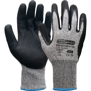 OXXA® Basic Protecor 14-705 Arbeitshandschuhe Cut D, schwarz/grau 1 Packung = 12 Paar, Größe 9 - Bild-Darstellung des Produktes 1