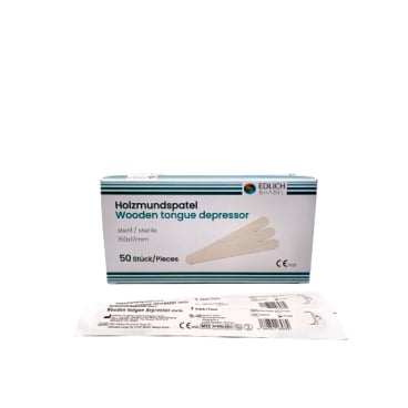 EDLICH & HABEL Holzmundspatel, steril 1 Packung = 50 Stück, Maße: 150 mm x 18 mm x 1,5 mm - Bild-Darstellung des Produktes 1