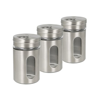 Metaltex 3er Set Gewürzstreuer Glas/Edelstahl 100ml Maße: D 5 x H 8 cm kaufen