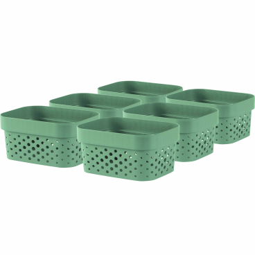 Curver INFINITY RECYCLING Box mit Lochmuster 1,4 L 1 Karton = 6 Boxen, Farbe: kiefergrün - Bild-Darstellung des Produktes 1