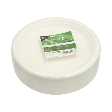 Papstar Pure Teller, Zuckerrohr 1 Karton = 10 Packungen à 50 Stück - Bild-Darstellung des Produktes 1
