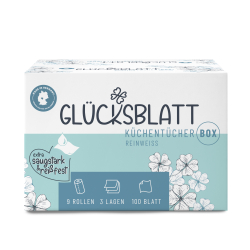Fripa Markenvertriebs GmbH Fripa Glücksblatt Küchenrolle, 3-lagig, weiß , Saugstarkes Küchenpapier aus 100% Frischzellstoff, 1 Karton = 9 Rollen à 100 Blatt 3289000