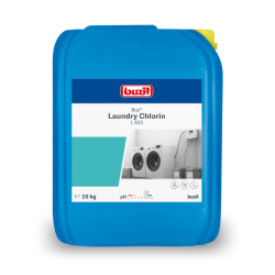 Buzil GmbH & Co. KG Buzil Bleichmittel Buz® Laundry Chlorin L 833, Aktivchlorbasis, Flüssiges Bleichmittel für eine kraftvolle Entfernung verschiedener Flecken, 20 kg - Kanister L833-0020RA
