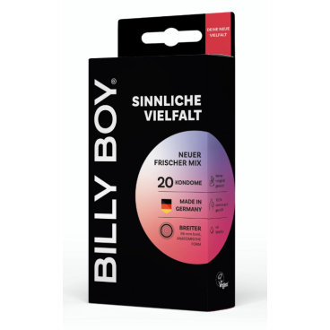 BILLY BOY Sinnliche Vielfalt Kondome, BREITER, 56 mm 1 Packung = 20 Stück - Bild-Darstellung des Produktes 1
