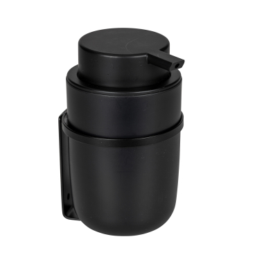 WENKO Turbo-Loc® Seifenspender Carpino, Befestigen ohne Bohren 1 Stück, Farbe: Behälter: Schwarz, Pumpkopf: Schwarz, Befestigung: Schwarz - Bild-Darstellung des Produktes 1