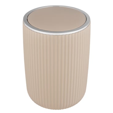 WENKO Schwingdeckeleimer Agropoli L, 5,5 Liter 1 Stück, Farbe: Beige - Bild-Darstellung des Produktes 1