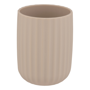 WENKO Zahnputzbecher Agropoli Beige, aus hochwertigem Kunststoff – 1 Stück