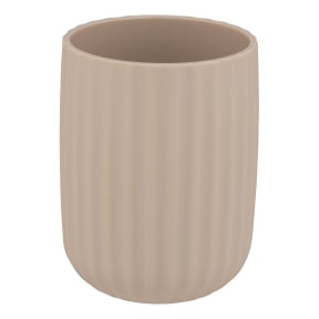 WENKO Zahnputzbecher Agropoli Beige, aus hochwertigem Kunststoff – 1 Stück