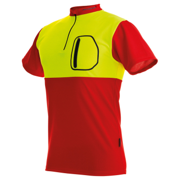 Pfanner® Funktionsshirt ZIPP-NECK kurzarm, gelb/rot 1 Stück, Größe: M - Bild-Darstellung des Produktes 1