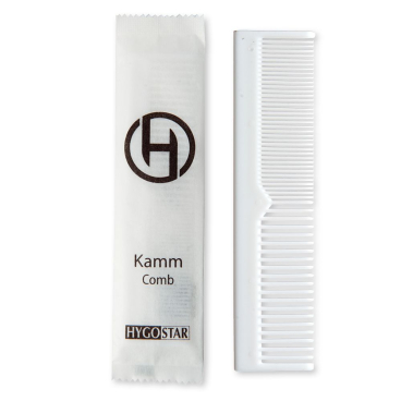 Hygostar® Hotelkamm aus Kunststoff, mit feiner und grober Seite 1 Karton = 10 Packungen à 100 Stück - Bild-Darstellung des Produktes 1
