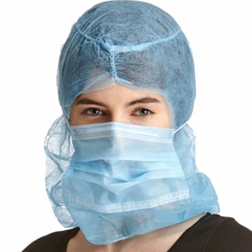 ProSafe® Astrohaube mit Mundschutz, PP, blau 1 Packung = 100 Stück - Bild-Darstellung des Produktes 1