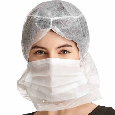 ProSafe® Astrohaube mit Mundschutz, PP, weiß 1 Packung = 100 Stück - Bild-Darstellung des Produktes 1