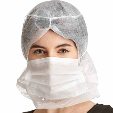 ProSafe® Astrohaube mit Mundschutz, PP, weiß 1 Karton = 10 Packungen à 100 Stück - Bild-Darstellung des Produktes 1