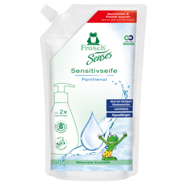 Frosch Sense Sensitiv-Handwaschseife, Panthenol, hypoallergen 1 Karton = 6 Nachfüllbeutel à 500 ml - Bild-Darstellung des Produktes 1