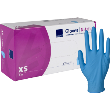 ABENA® Classic Nitrilhandschuhe, puderfrei, blau 1 Packung = 200 Stück, Größe XS - Bild-Darstellung des Produktes 1