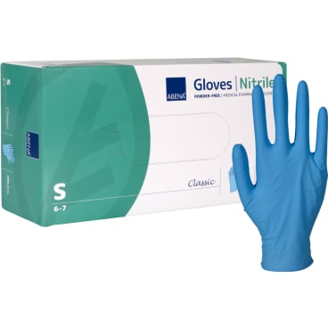 ABENA® Classic Nitrilhandschuhe, puderfrei, blau 1 Packung = 200 Stück, Größe S - Bild-Darstellung des Produktes 1
