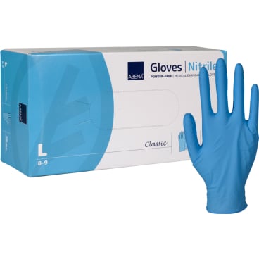 ABENA® Classic Nitrilhandschuhe, puderfrei, blau 1 Packung = 200 Stück, Größe L - Bild-Darstellung des Produktes 1