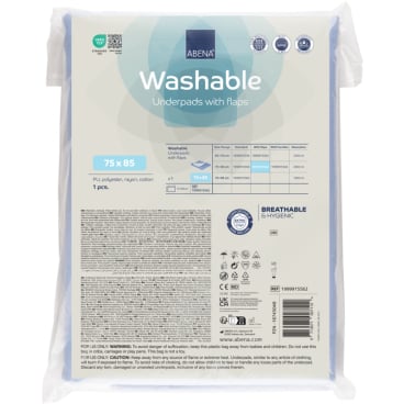 ABENA® Bettschutzunterlage mit Flügel, PU, 75 x 85 cm, blau 1 Packung = 1 Stück - Bild-Darstellung des Produktes 1