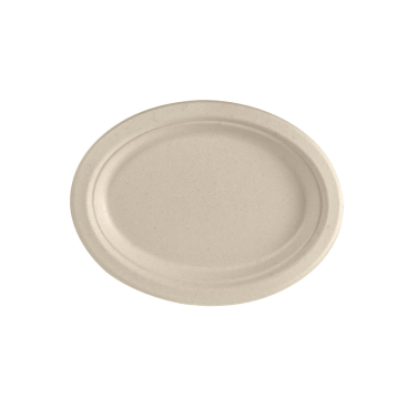 DUNI Einweggeschirr, Teller, Bagasse, oval, ø 260 mm 1 Karton = 5 Packungen à 50 Stück - Bild-Darstellung des Produktes 1