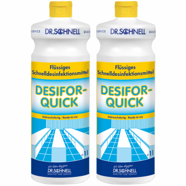 Dr. Schnell Flächendesinfektion DESIFOR-QUICK, begrenzt viruzid 1 Karton = 2 Flaschen à 1 Liter, inkl. Sprühkopf - Bild-Darstellung des Produktes 1