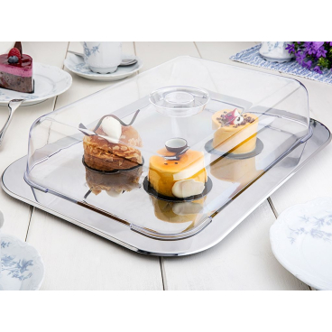 CHG® Servierplatte mit Frischhaltedeckel, 2-teilig, Höhe: 8,5 cm 1 Set = 1 Platte, 1 Deckel kaufen