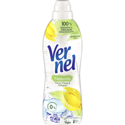 Henkel AG & Co. KGaA Vernel Naturals Ylang Ylang & Süßgras Weichspüler , 37 WL, Sensitive Wäschepflege mit zartem Duft
, 814 ml - Flasche VNY37