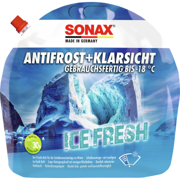 SONAX Antifrost & Klarsicht Scheibenreiniger, Ice-fresh 3 Liter - Standbodenbeutel - Bild-Darstellung des Produktes 1