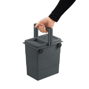 Hailo FlexBox S Doppelmülleimer mit Deckel, 7 Liter – Farbe: anthrazit