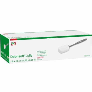 Debrisoft® Lolly Pad mit Stab zum Debridement von Wunden, steril 1 Packung = 5 Stück - Bild-Darstellung des Produktes 1