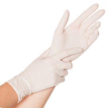 Hygostar® Einmalhandschuhe Latex SENSE, puderfrei 1 Karton = 10 Packungen à 100 Stück, Größe S - Bild-Darstellung des Produktes 1