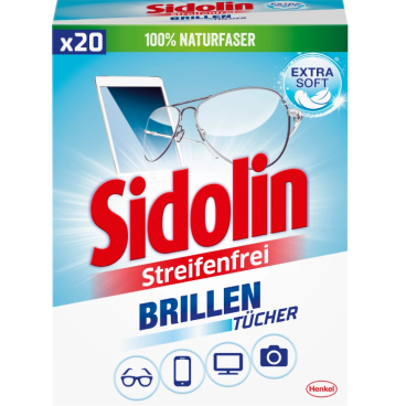 Sidolin Brillenputztücher Streifenfrei 1 Packung = 20 Stück - Bild-Darstellung des Produktes 1
