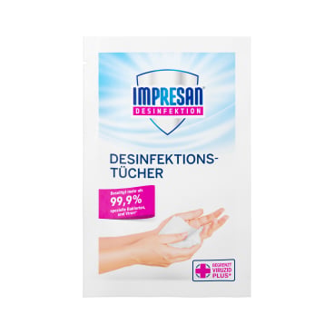 IMPRESAN Desinfektionstücher, Hand und Fläche 1 Packung = 10 Tücher, einzeln verpackt kaufen