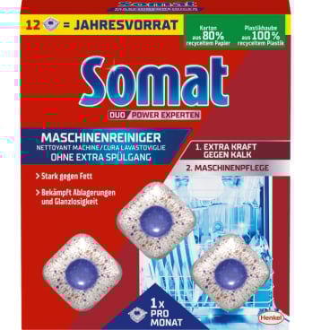 Somat Duo Experten Power Spülmaschinenreiniger Tabs Maxipack 1 Packung = 12 Stück - Bild-Darstellung des Produktes 1