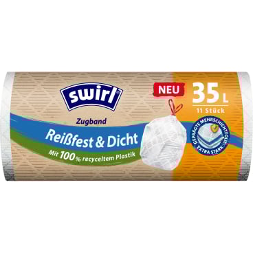 Swirl® Müllbeutel reißfest, mit Zugband, 35 Liter 1 Karton = 8 Rollen á 11 Beutel - Bild-Darstellung des Produktes 1