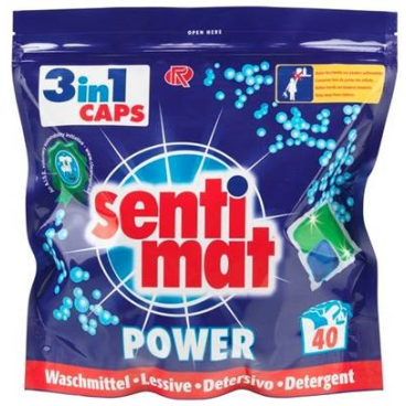 Sentimat Power 3in1 Caps Universalwaschmittel, Wäschepods 40 Stück - Packung, für ca. 40 Waschladungen - Bild-Darstellung des Produktes 1