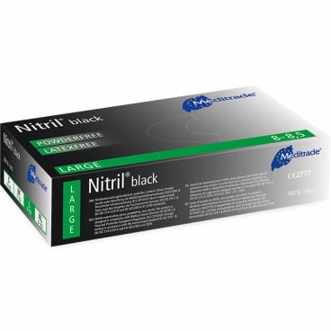 Meditrade Nitril® black Untersuchungs- und Schutzhandschuhe 1 Packung = 100 Stück, Größe L - Bild-Darstellung des Produktes 1