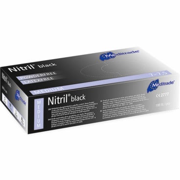 Meditrade Nitril® black Untersuchungs- und Schutzhandschuhe 1 Packung = 100 Stück, Größe M - Bild-Darstellung des Produktes 1