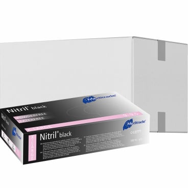 Meditrade Nitril® black Untersuchungs- und Schutzhandschuhe 1 Karton = 10 x 100 Stück = 1000 Stück, Größe XL - Bild-Darstellung des Produktes 1