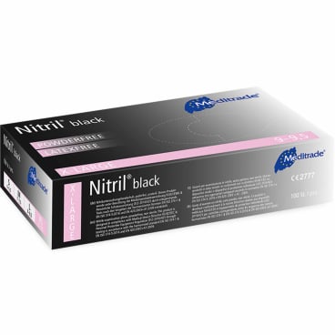 Meditrade Nitril® black Untersuchungs- und Schutzhandschuhe 1 Packung = 100 Stück, Größe XL - Bild-Darstellung des Produktes 1