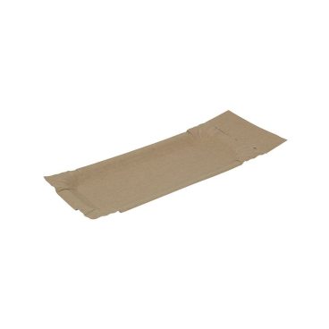 Pappteller mit Abriss, 8 x 18 + 3 cm, braun, rechteckig  1 Packung = 50 Stück - Bild-Darstellung des Produktes 1
