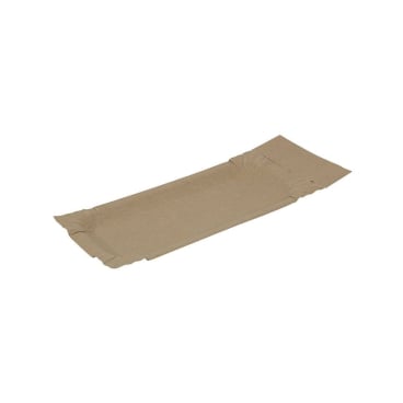 Pappteller mit Abriss, 8 x 18 + 3 cm, braun, rechteckig 1 Karton = 20 Packungen à 50 Stück - Bild-Darstellung des Produktes 1