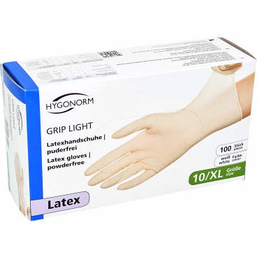 Hygonorm® Latexhandschuhe Grip Light, puderfrei, weiß 1 Packung = 100 Stück, Größe XL - Bild-Darstellung des Produktes 1